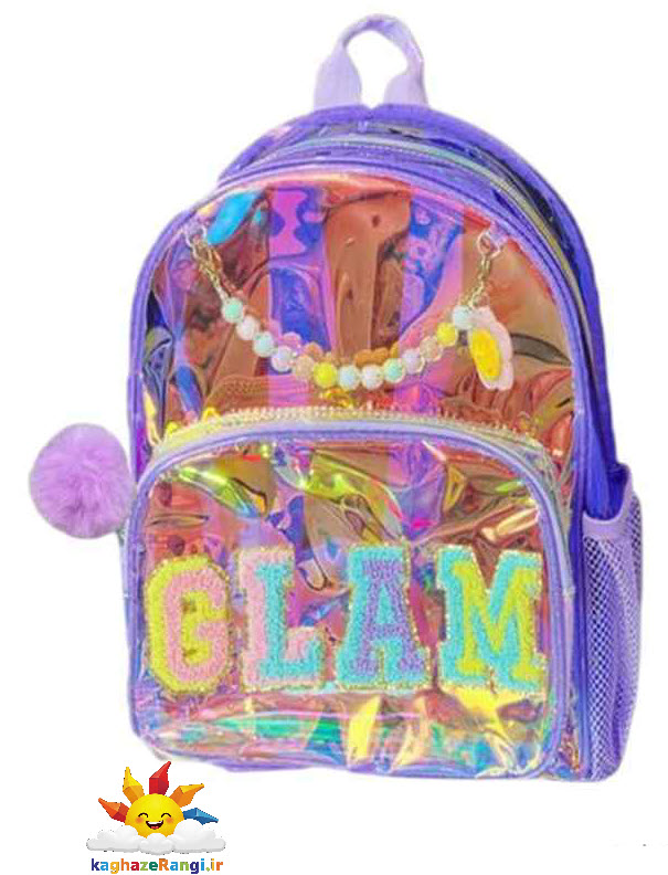 کوله پشتی وست GLAM کد U2072-3 | نیمه شفاف هولوگرامی سایز 32×24×10